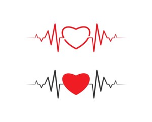 heart beat line vector