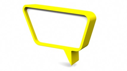 Yellow colorful dialog speech bubbles. 3D rendering
