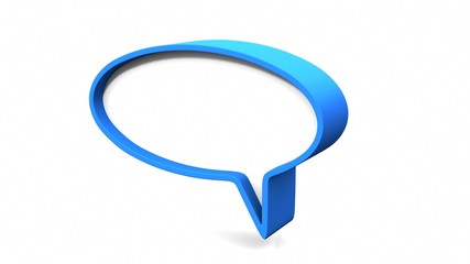 Blue colorful dialog speech bubbles. 3D rendering