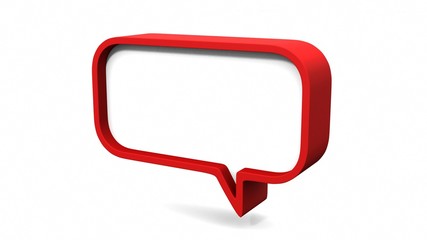 Fototapeta premium Red colorful dialog speech bubbles. 3D rendering