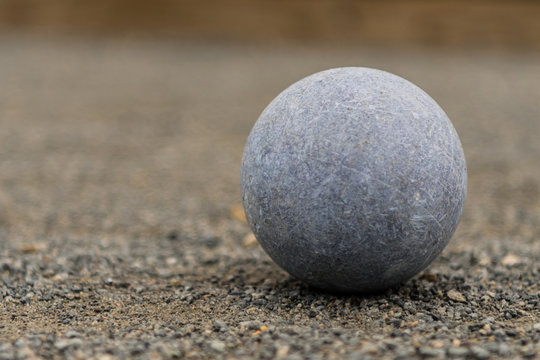 Close Up Blue Bocce Ball Right