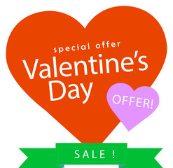 vector illustration of red heart valentines now !