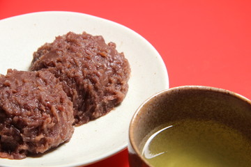 おはぎとお茶