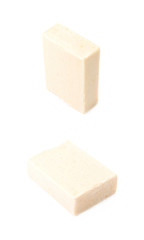 Beige piece of soap isolated