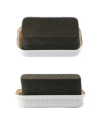 Obraz premium Black shoe shine sponge isolated