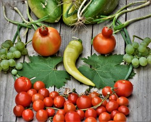Garden fresh veggies on the board