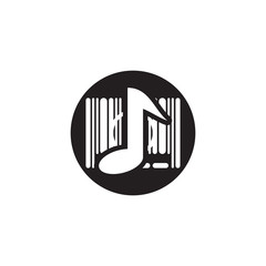 Barcode Music Logo Icon Design