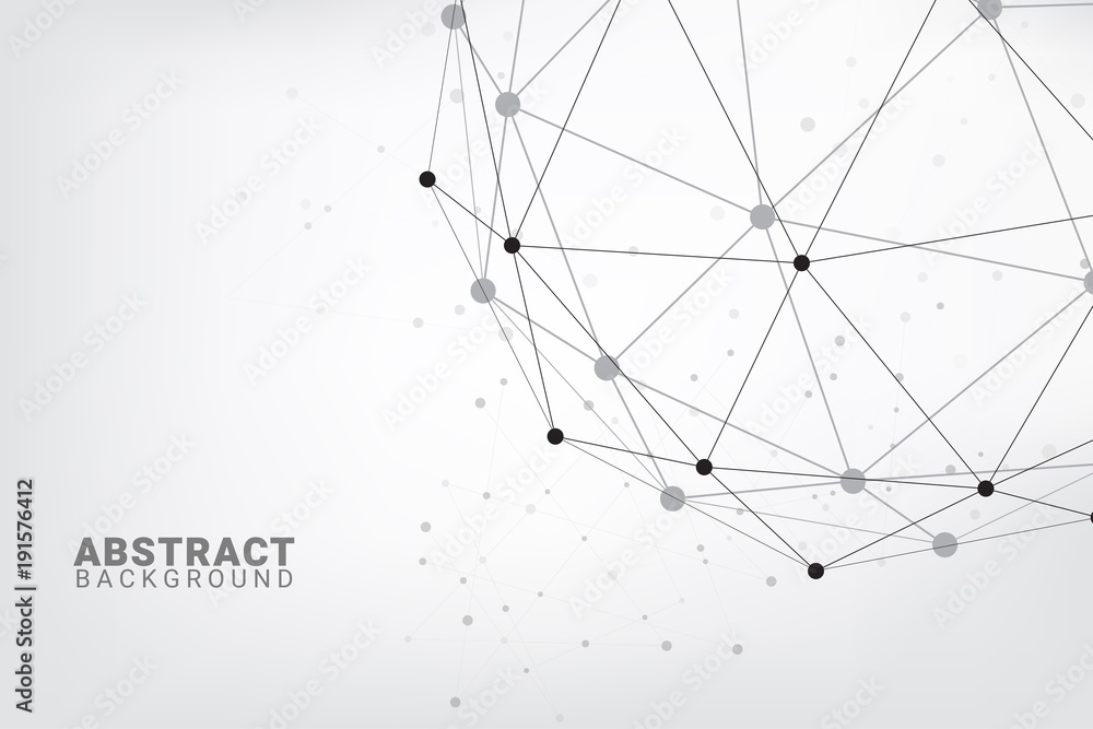 Poster Abstract technology background.Geometric vector background. Global network connections with points and lines.