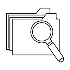 folder document with magnifying glass vector illustration design