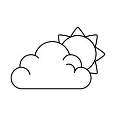 summer sun with clouds vector illustration design