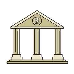 bank building isolated icon vector illustration design