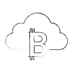 cloud computing with bitcoins vector illustration design