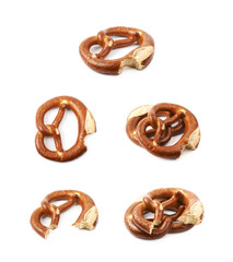 Salted bavarian bagel isolated