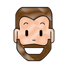 young man head avatar character vector illustration design