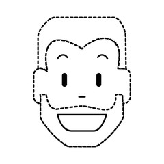 young man head avatar character vector illustration design