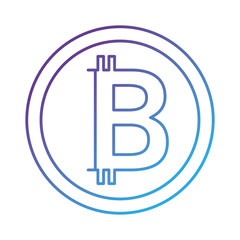 bitcoin virtual money icon vector illustration design