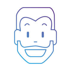 young man head avatar character vector illustration design