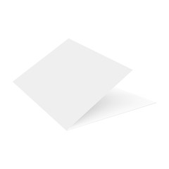 Opened magazine, business card, journal or booklet. Mock up for your design. Vector