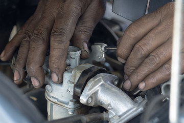 Indian mechanic close up shot