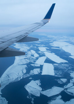 Frozen lake from the air