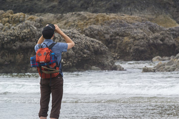 Birdwatching at Cannon Beach, Oregon