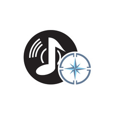 Compass Music Logo Icon Design