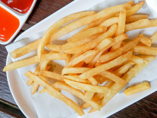 French fries  in a white plate