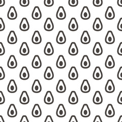 Pattern Avocado Cute Abstract Geometric Wallpaper Vector illustration. background. black. on white background