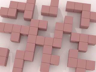 3d illustration of abstract crossword idea