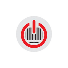 Barcode Power Logo Icon Design
