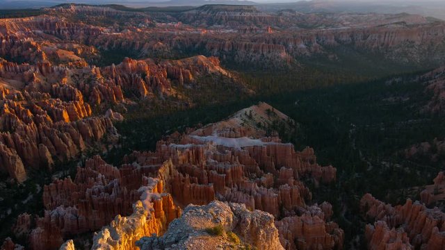 Nature video. Amazing mountain landscape. Spectacular view at the cliffs. Breathtaking view of the canyon. Bryce Canyon National Park. Utah. USA. 4K, 3840*2160, high bit rate, UHD