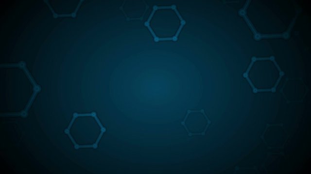 Dark blue abstract hexagon molecules tech motion design. Video animation Ultra HD 4K 3840x2160