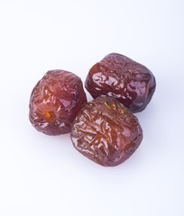 preserved fruits. chinese sugar date preserved fruits on the background