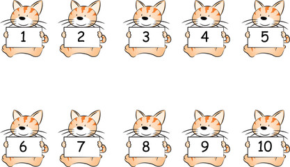 Fototapeta premium cartoon animal hold numbers