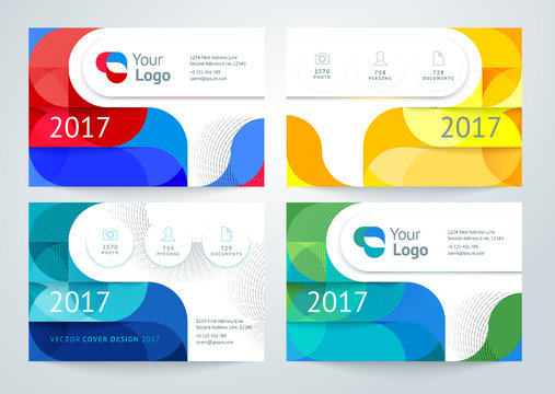 Vector set of abstract horizontal banner