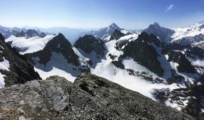 Fototapeta premium Mount Titlis is a mountain of the Uri Alps, located on the border between the cantons of Obwalden and Berne. TITLIS is the jewel in Central Switzerland's crown and the only publicly accessible glacier