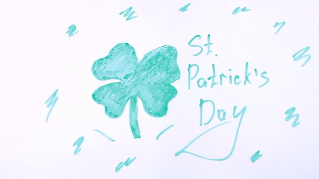 Drawing green St. Patrick's Day
