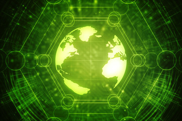 2d illustration Network community concept . Mixed media