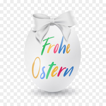 Frohe Ostern Osterei mit Band.