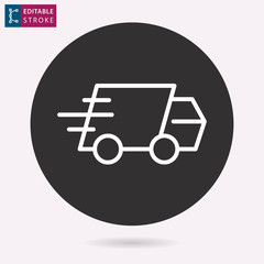 Fast delivery line vector icon. Editable stroke.