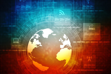 2d illustration Network community concept . Mixed media