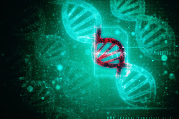 2d render of dna structure, abstract background