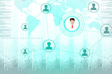 2d illustration Business Network 