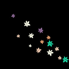 Festive Background with Colorful  flowers. Feminine Pattern for Postcard, Print, Banner or Poster. Small Pretty  flowers For Party Decoration, Wedding, Birthday or Anniversary Invitation. 