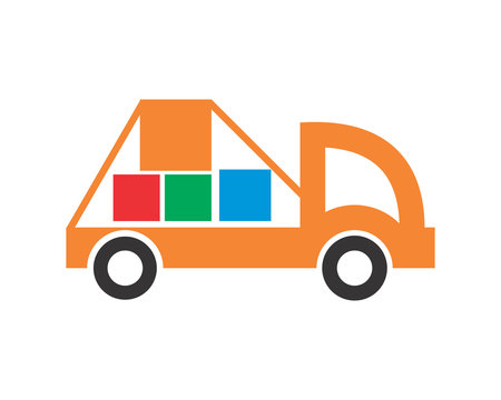 pick up car transportation vehicle ride drive image vector icon