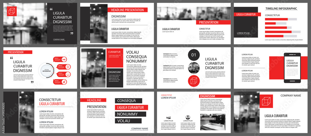Canvas Prints red presentation templates for slide show background. infographic elements for business annual repor