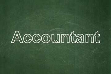 Obraz premium Banking concept: text Accountant on Green chalkboard background