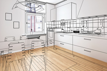 Kompakte Kücheneinrichtung (Entwurf)