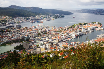 Naklejka na ściany i meble Bergen city