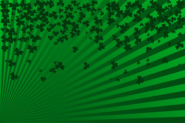 Striped background and shamrock border. Vector illustration for Saint Patrick Day Greeting Card